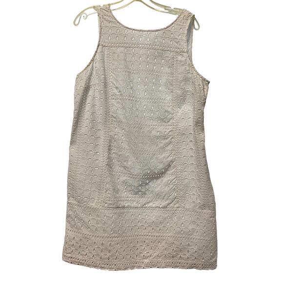 Loft Dress  Woman's 16P White Sleeveless Eyelet Lace with Liner  Side Zip - Picture 5 of 11